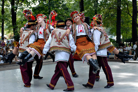 Desna Ukrainian Dance Company performs at the 21st Annual Ukrainian Folk Festival at the Ukrainian American Sport Center in Horsham Sunday afternoon.