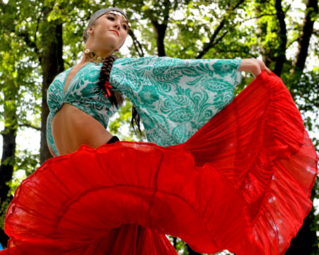 1.	Emily Knihnicky of Voloshky performs during the Ukrainian Gypsy Dance